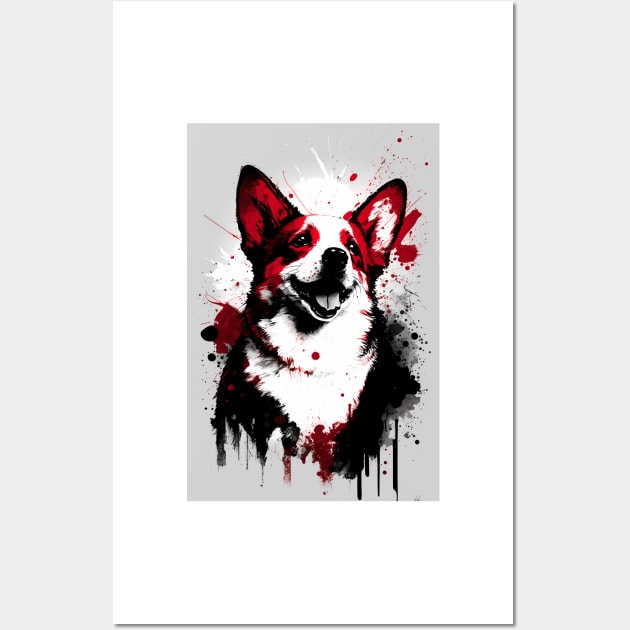 Ink Corgi Portrait Wall Art by TortillaChief